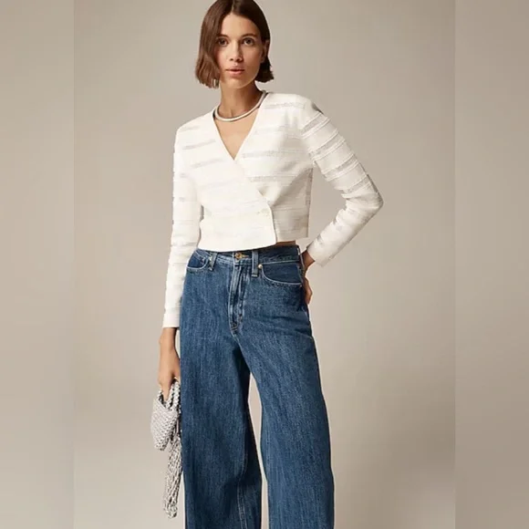 Crew Sweaters Jcrew Collection Cropped Sequin Jacket In